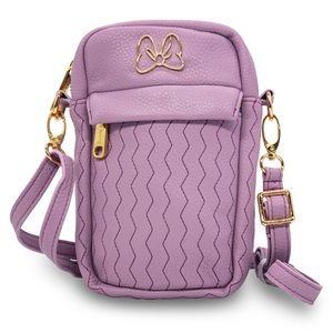 Disney Minnie Mouse Bow Chevron Vegan Leather Crossbody Bag New w/Tag